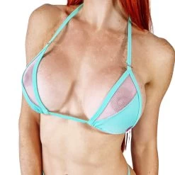 Aqua Mint Micro Bikini -Oh Lola Swimwear Aqua Mint Micro Bikini by OH LOLA SWIMWEAR Side Adjustable V String TOP scaled 1