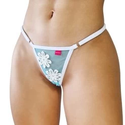 Dahlia Sheer Micro Bikini – Aquamarine -Oh Lola Swimwear Dahlia Sheer Micro Bikini Aquamarine Side Adjustable G String FRONT scaled 1