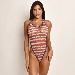 Freedom Land Sheer Swimsuit -Oh Lola Swimwear Freedom Land Sheer Swimsuit