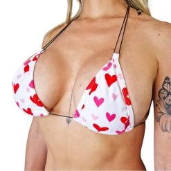 Love Hearts String Bikini (White) -Oh Lola Swimwear Love Hearts String Bikini White Top scaled 1