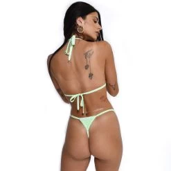 Neon Garden Micro Bikini -Oh Lola Swimwear Neon Garden Micro Bikini Side Adjustable V String by Oh Lola Swimwear