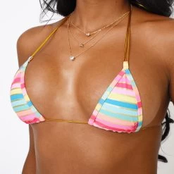 Rainbow Flirt String Bikini 9 Rainbow Flirt String Bikini -Oh Lola Swimwear Rainbow Flirt String Bikini Top