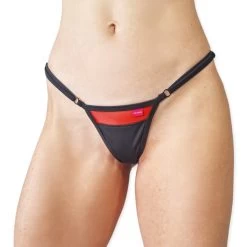 Red Moon Micro Bikini -Oh Lola Swimwear Red Moon Micro Bikini by OH LOLA SWIMWEAR Side Adjustable V String FRONT scaled 1