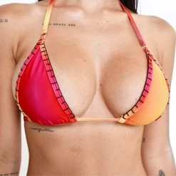 Sunset Dream Luxury Crochet-Trimmed Bikini In Red And Yellow Gradient 8 Sunset Dream Luxury Crochet-Trimmed Bikini In Red And Yellow Gradient -Oh Lola Swimwear Sunset Dream Crochet micro bikini TOP by Oh Lola Swimwear scaled 1