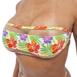 Tropical Breeze Bandeau Micro Bikini -Oh Lola Swimwear Tropical Breeze Bandeau Bikini by OH LOLA SWIMWEAR TOP