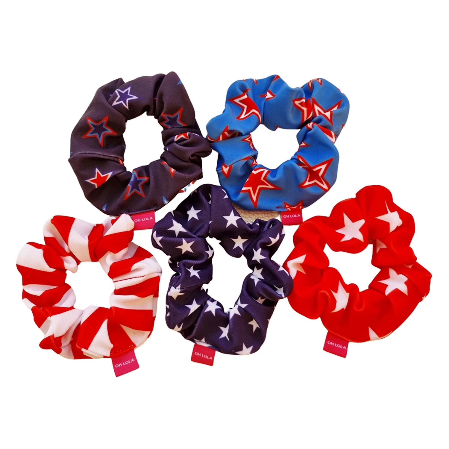 USA Hair Scrunchies – 5 Pieces Set 3 USA Hair Scrunchies – 5 Pieces Set
