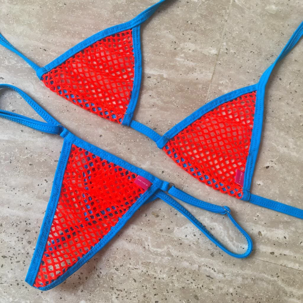 Temptation Micro Bikini – Blue/Orange 6 Temptation Micro Bikini – Blue/Orange - Image 4