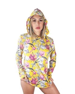 Enchanted Hooded Fishing Shirt – Yellow/Floral