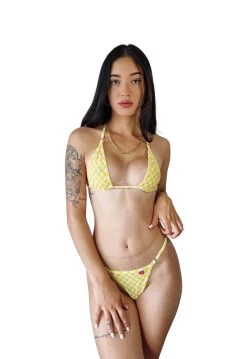 Checkered Micro Bikini – Yellow